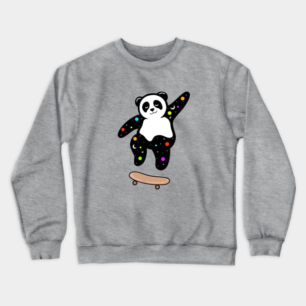 Cute Panda Galaxy Crewneck Sweatshirt by Illustrasikuu
